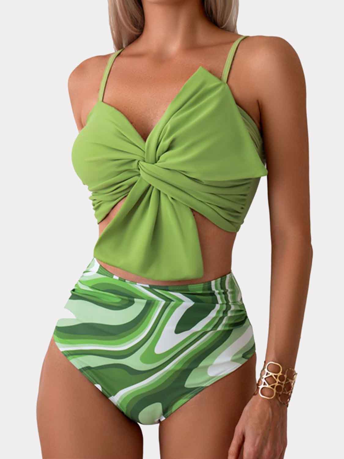 Twisted Spaghetti Strap Bikini Set - AllIn Computer