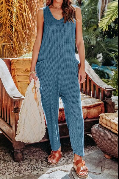 Double Take Full Size Sleeveless Straight Jumpsuit - AllIn Computer