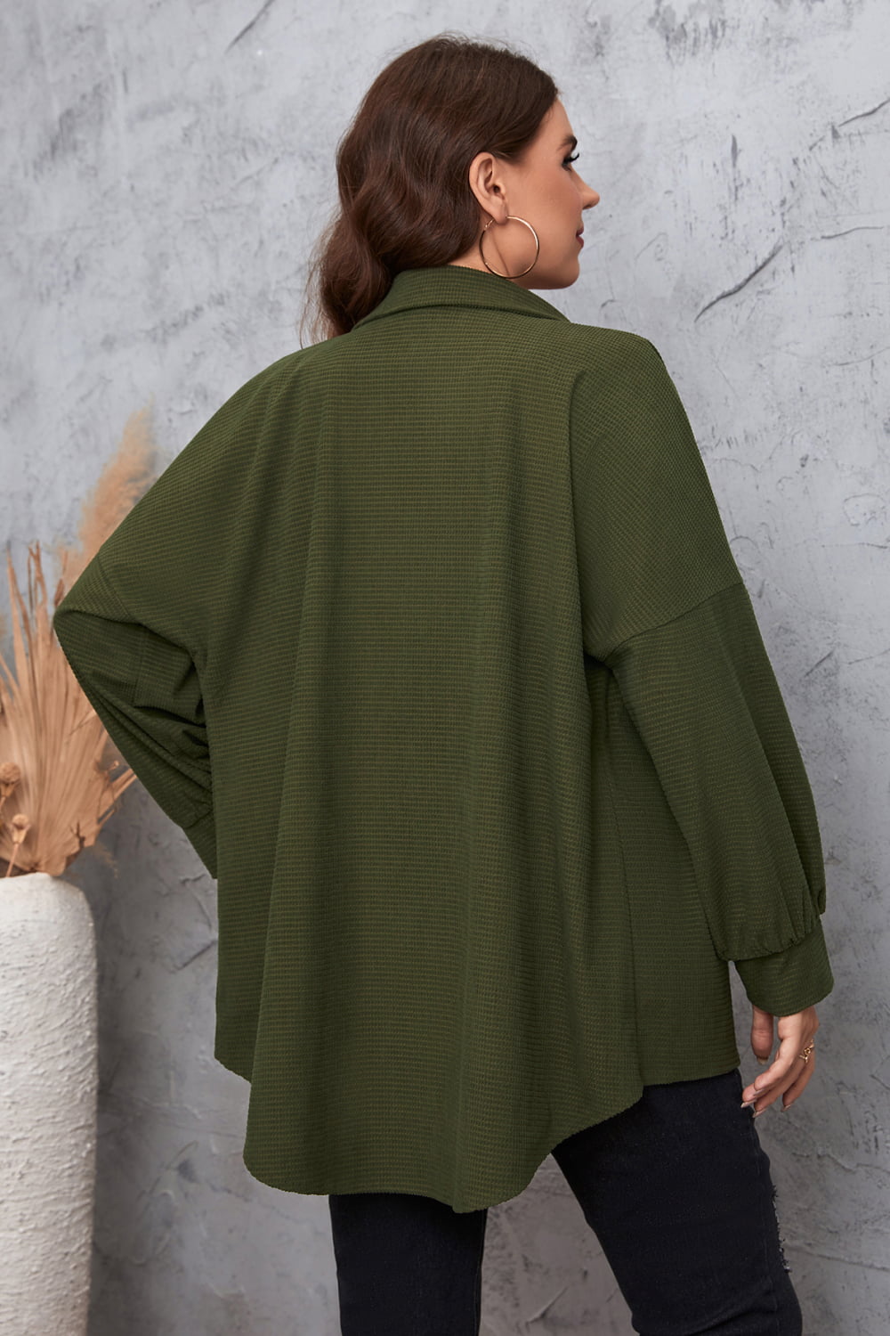 Melo Apparel Plus Size Dropped Shoulder Shirt - AllIn Computer