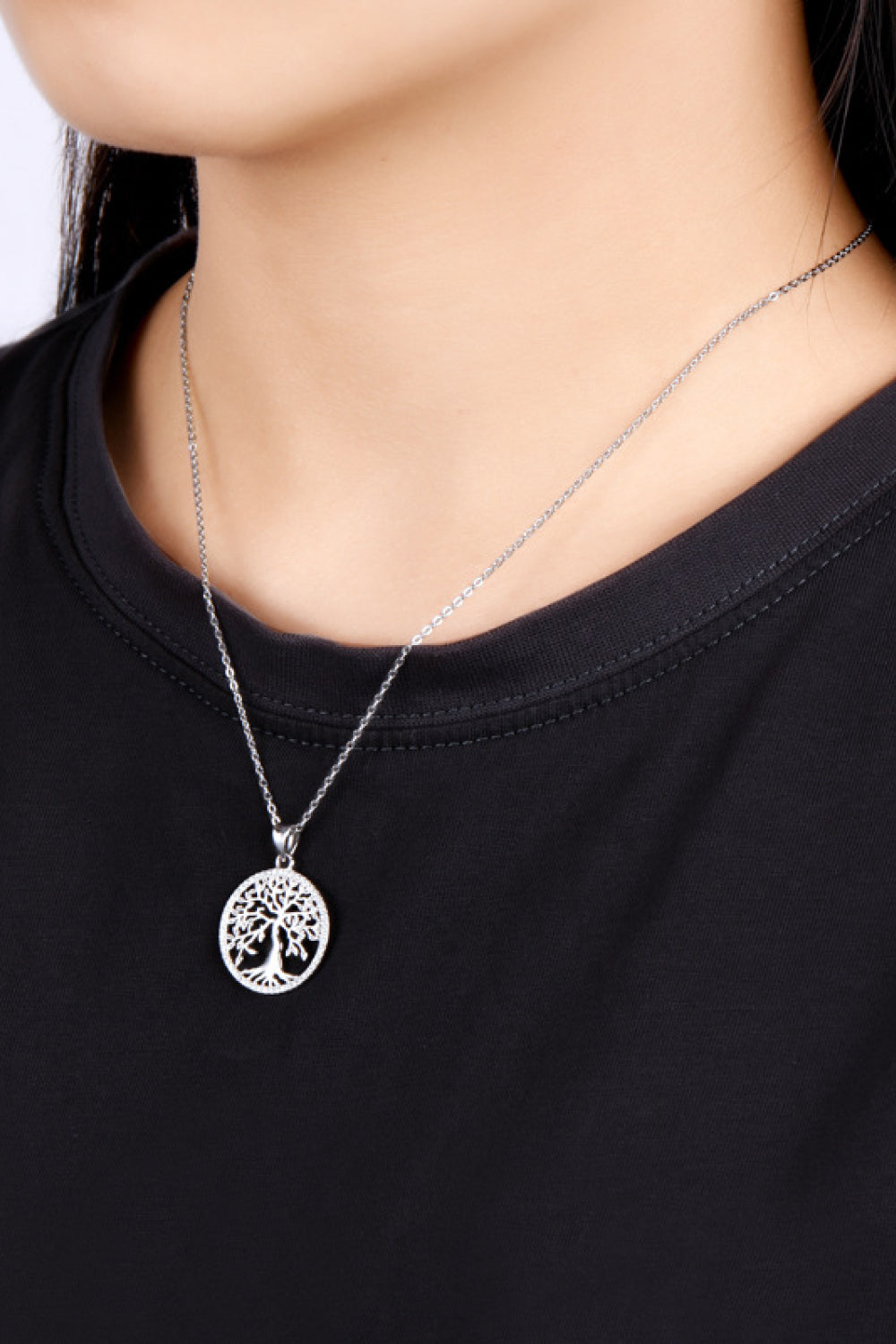 Adored 925 Sterling Silver Moissanite Tree Pendant Necklace - AllIn Computer