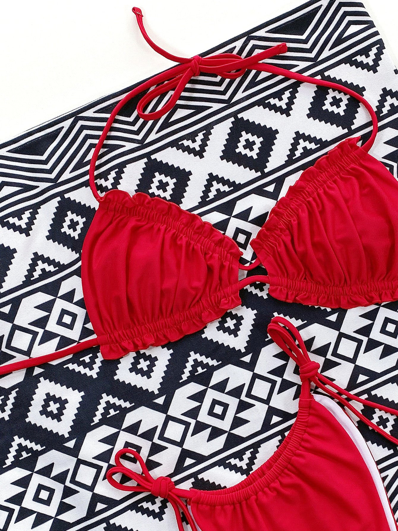 Frill Trill Halter Neck Bikini Set - AllIn Computer