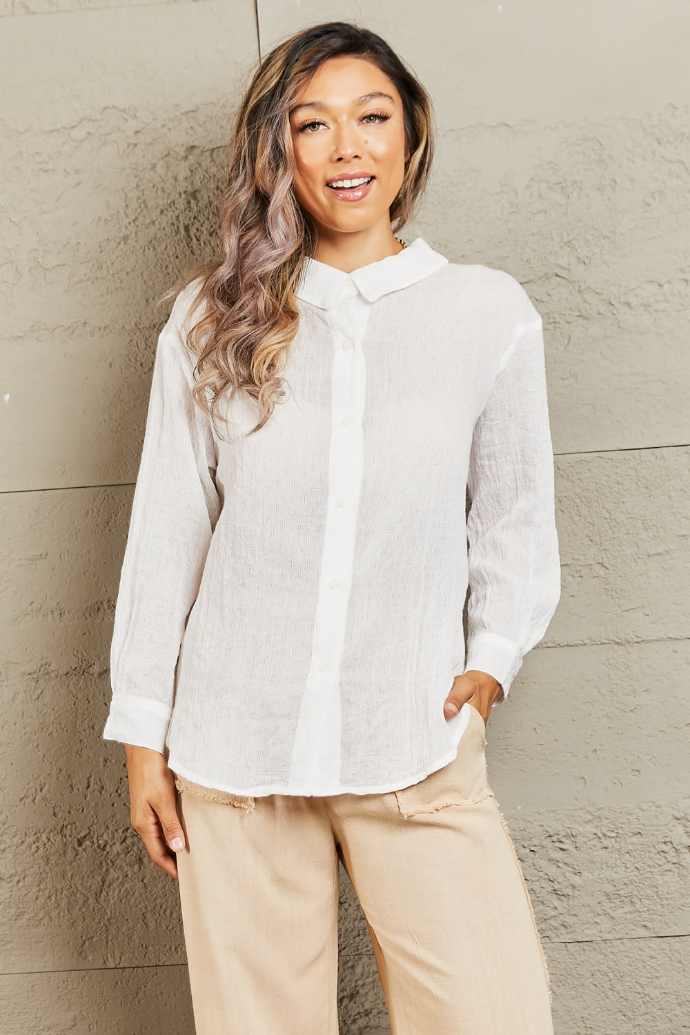 Petal Dew Take Me Out Lightweight Button Down Top - AllIn Computer