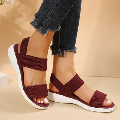 Rubber Open Toe Low Heel Sandals - AllIn Computer