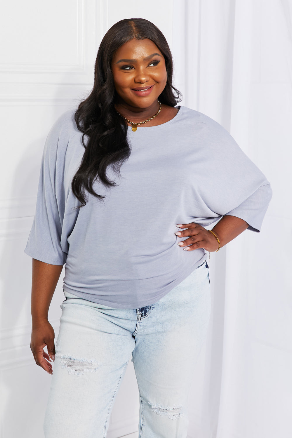 Andree by Unit Full Size Needless to Say Dolman Sleeve Top - AllIn Computer