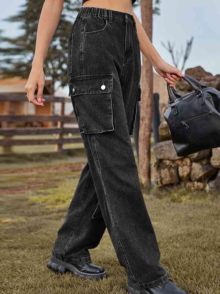 Straight Leg Cargo Jeans - AllIn Computer