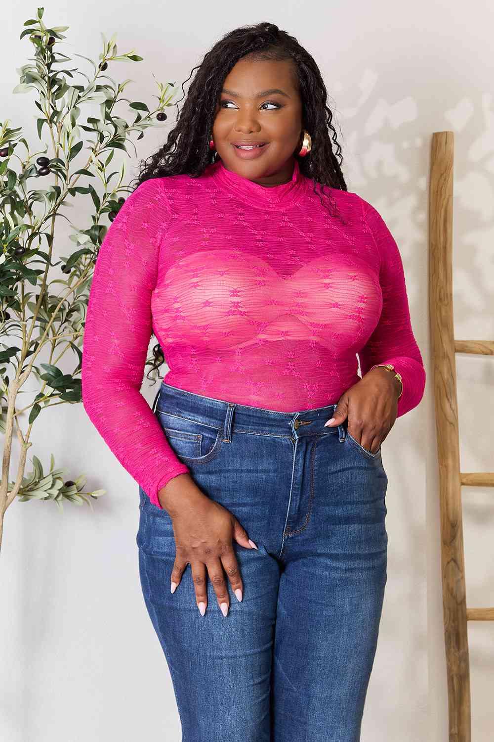 Culture Code Full Size Round Neck Long Sleeve Bodysuit - AllIn Computer