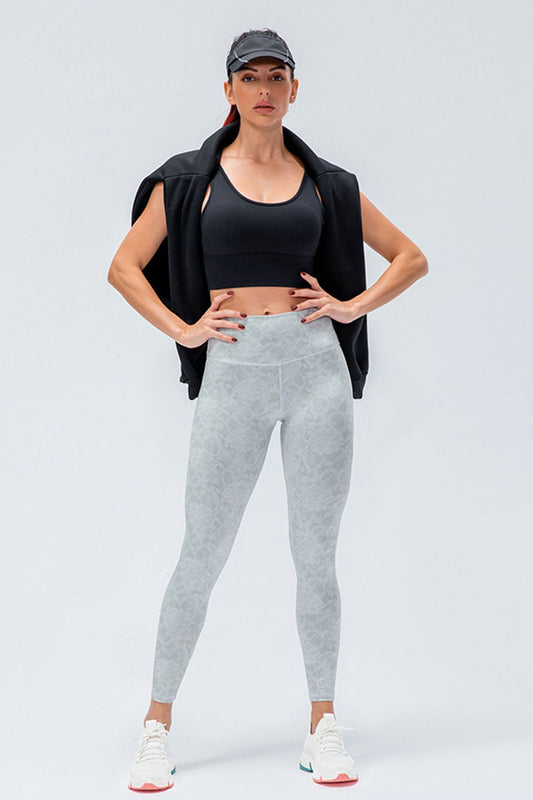 Wide Waistband Slim Fit Active Leggings - AllIn Computer