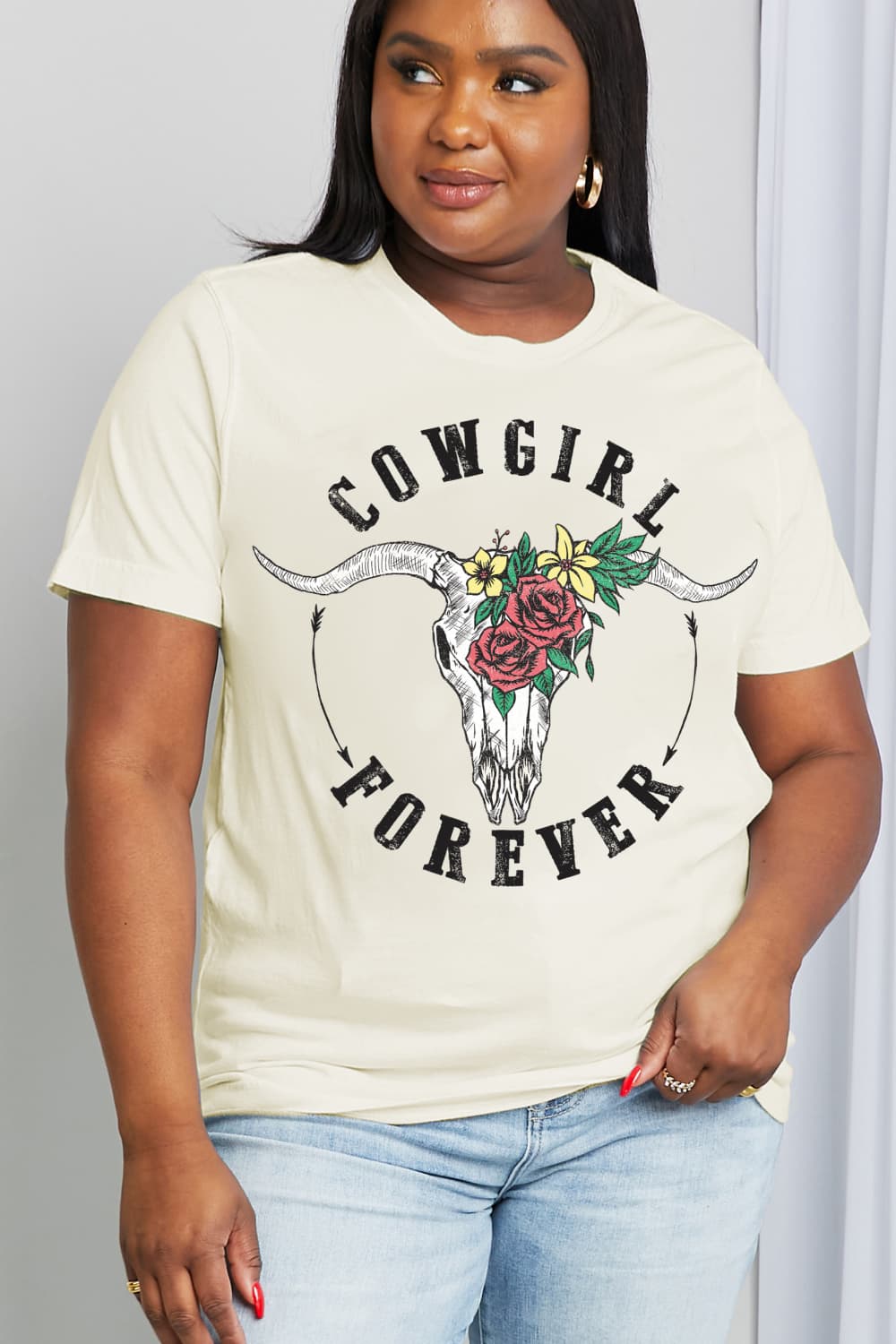 Simply Love Full Size COWGIRL FOREVER Graphic Cotton Tee - AllIn Computer