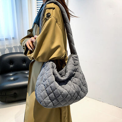 Corduroy Medium Shoulder Bag - AllIn Computer