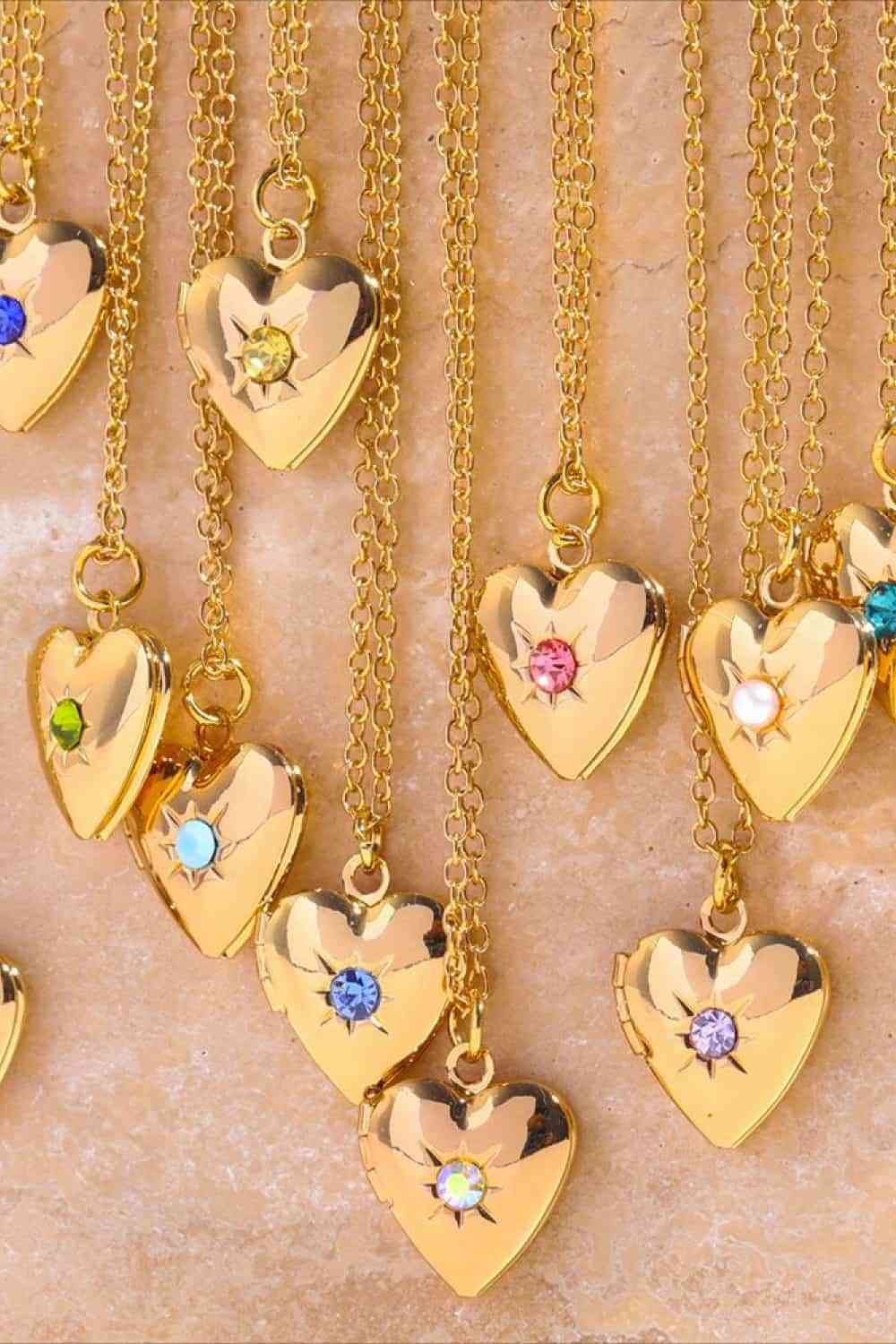 Zircon Heart Shape 14K Gold-Plated Pendant Necklace - AllIn Computer
