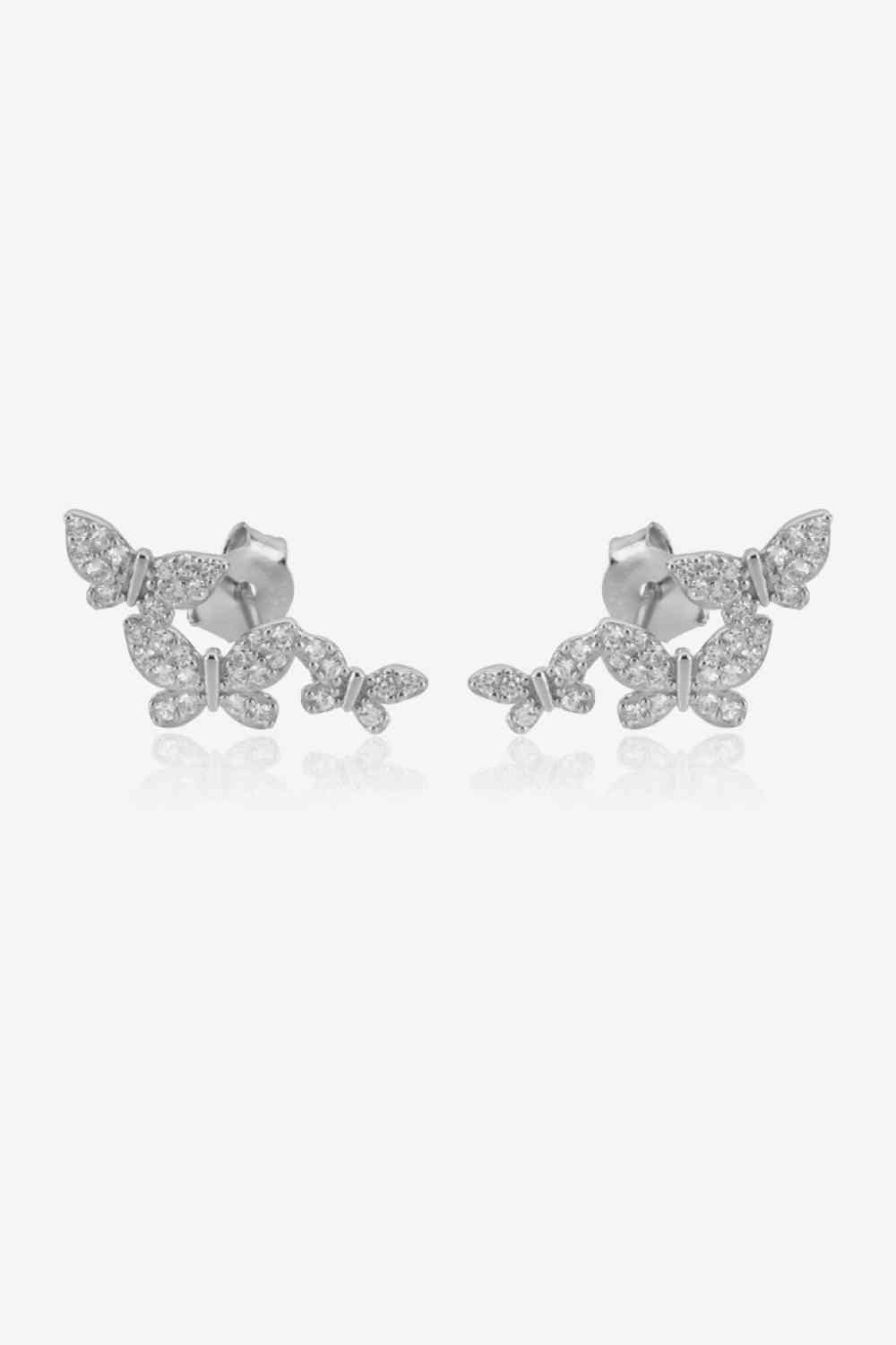 Zircon Butterfly 925 Sterling Silver Earrings - AllIn Computer
