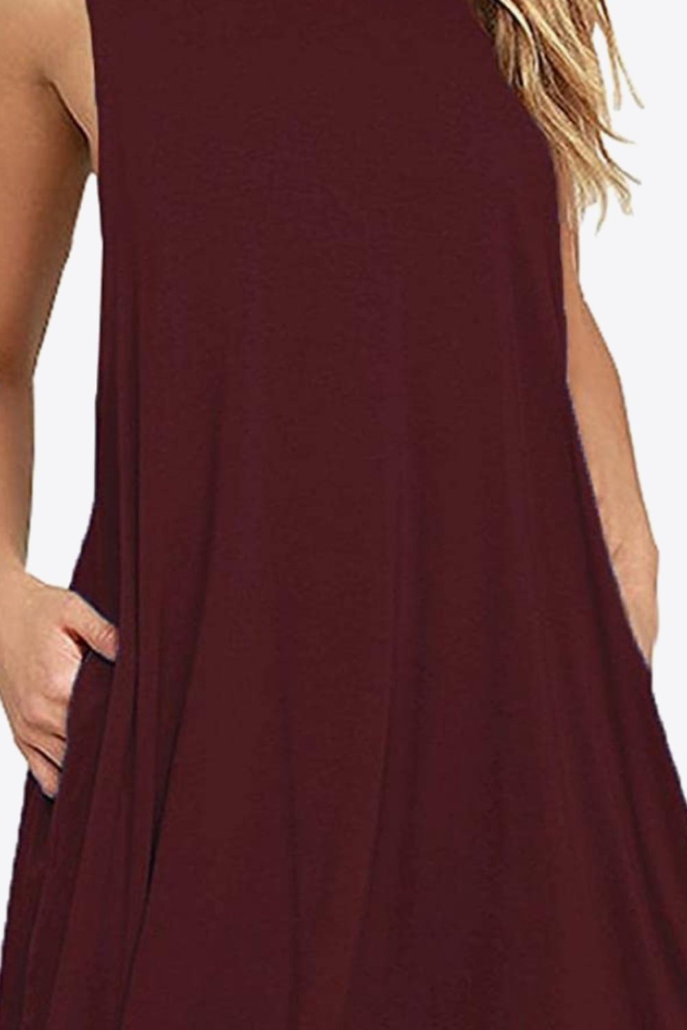 Full Size Round Neck Sleeveless Dress with Pockets - AllIn Computer