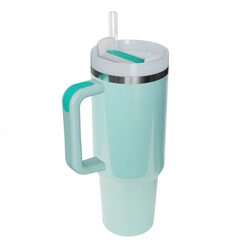 Stainless Steel Tumbler with Handle and Straw - AllIn Computer