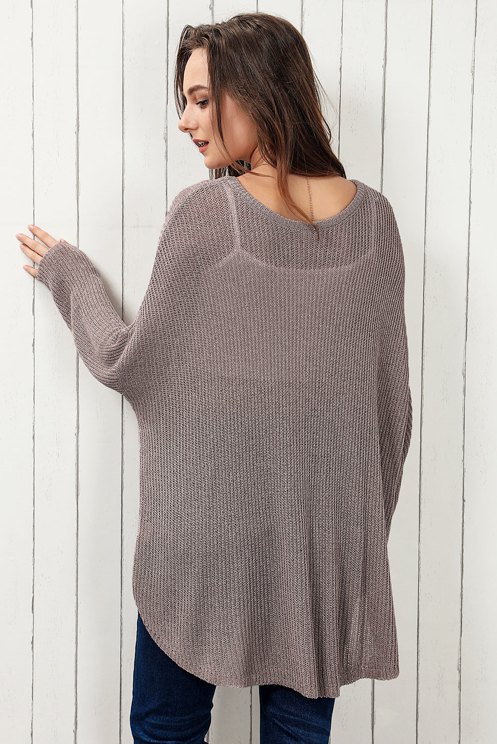 Round Neck High-Low Sweater - AllIn Computer