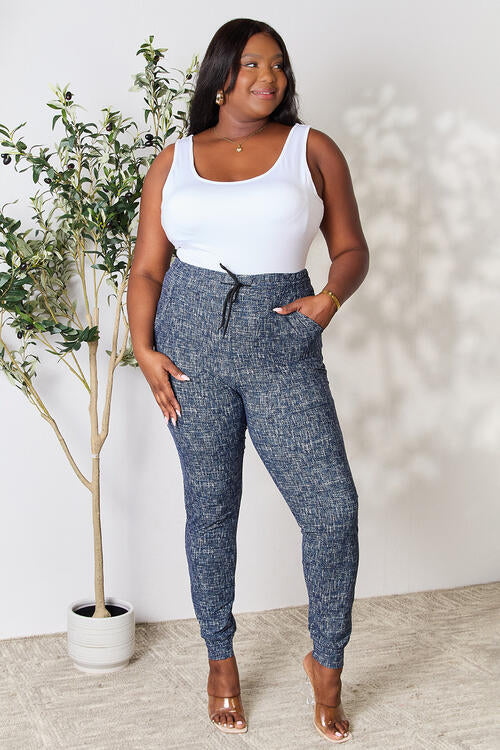 LOVEIT Heathered Drawstring Leggings with Pockets - AllIn Computer