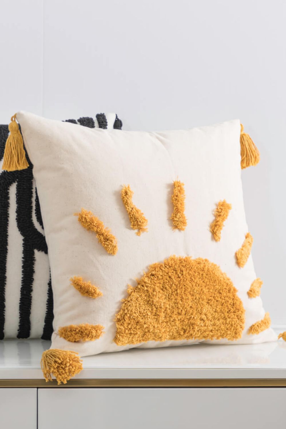 Sun Graphic Tassel Decorative Throw Pillow Case - AllIn Computer