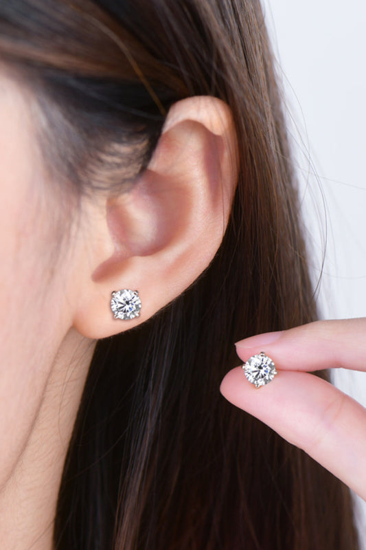 2 Carat Moissanite 925 Sterling Silver Stud Earrings - AllIn Computer