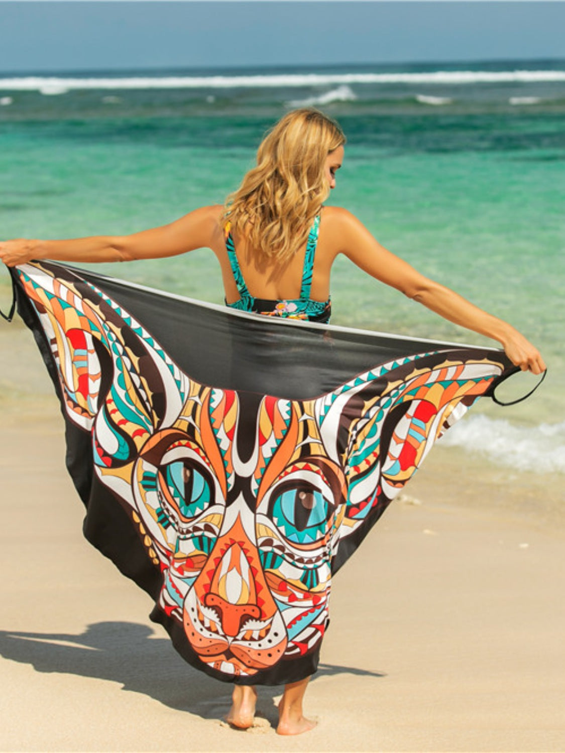 Printed Spaghetti Strap Cover Up - AllIn Computer