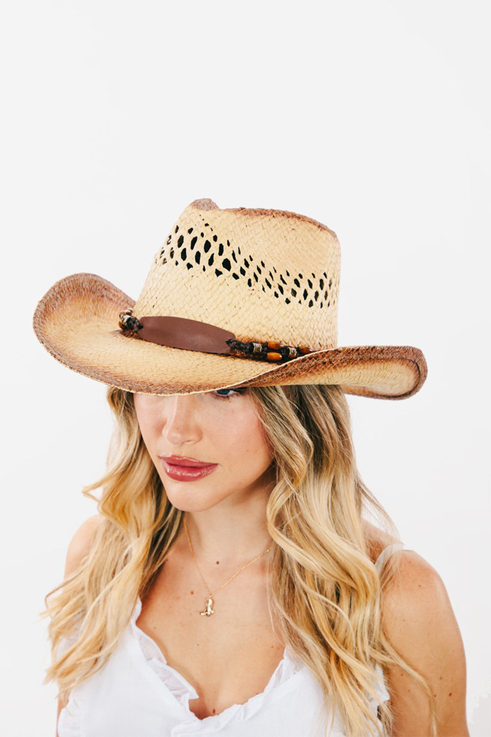 Fame Cutout Wide Brim Straw Hat - AllIn Computer