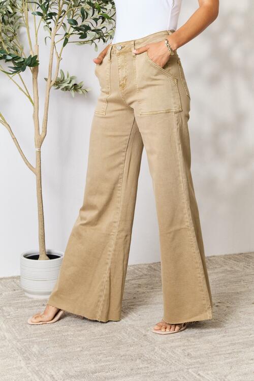 BAYEAS Raw Hem Wide Leg Jeans - AllIn Computer