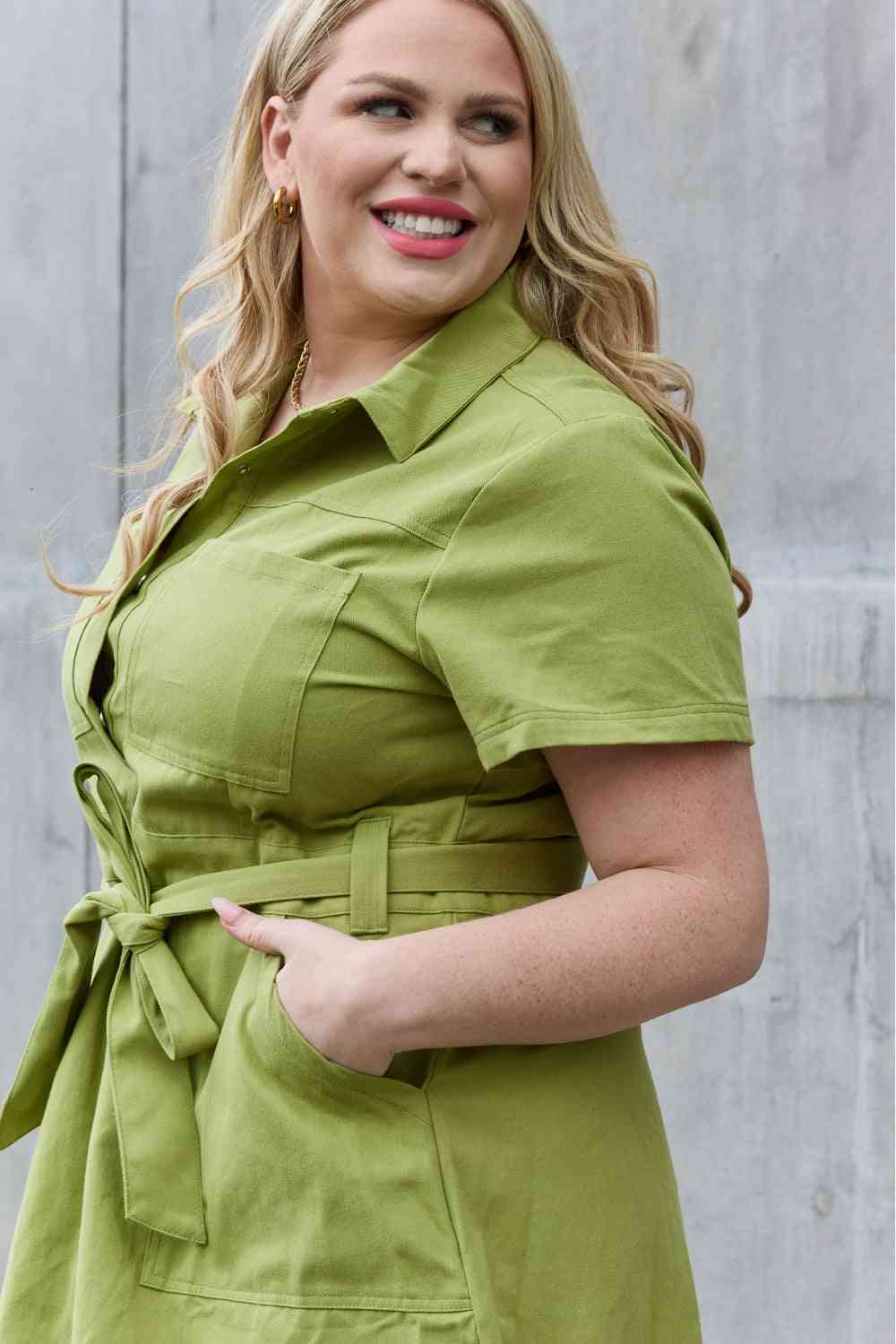 Jady By Jane Stick With Me Full Size Button Down Dress - AllIn Computer