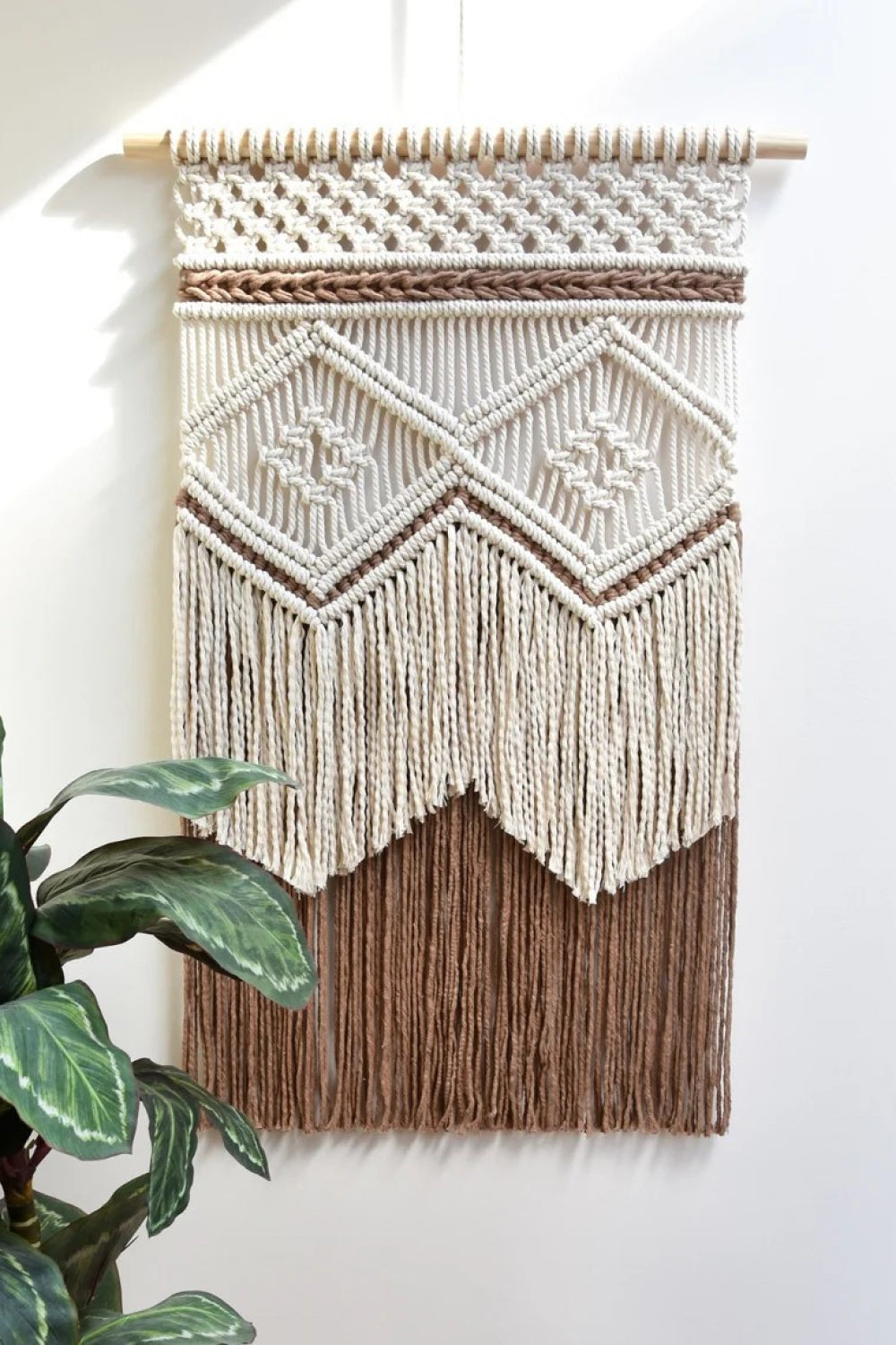 Two-Tone Handmade Macrame Hanging Wall Piece - AllIn Computer