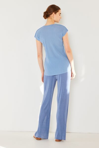 Marina West Swim Rib Pleated Cap Sleeve Top - AllIn Computer