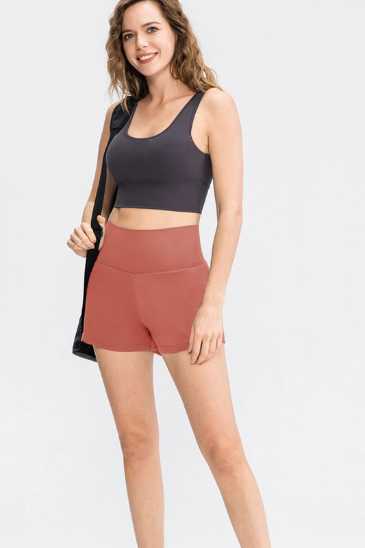Wide Waistband Sports Shorts with Pockets - AllIn Computer