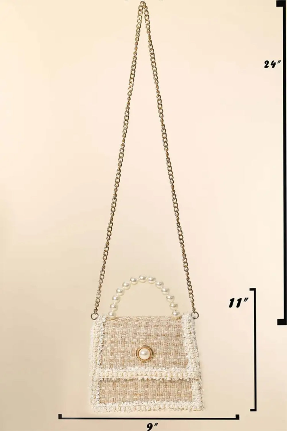 Fame Pearly Trim Woven Handbag - AllIn Computer