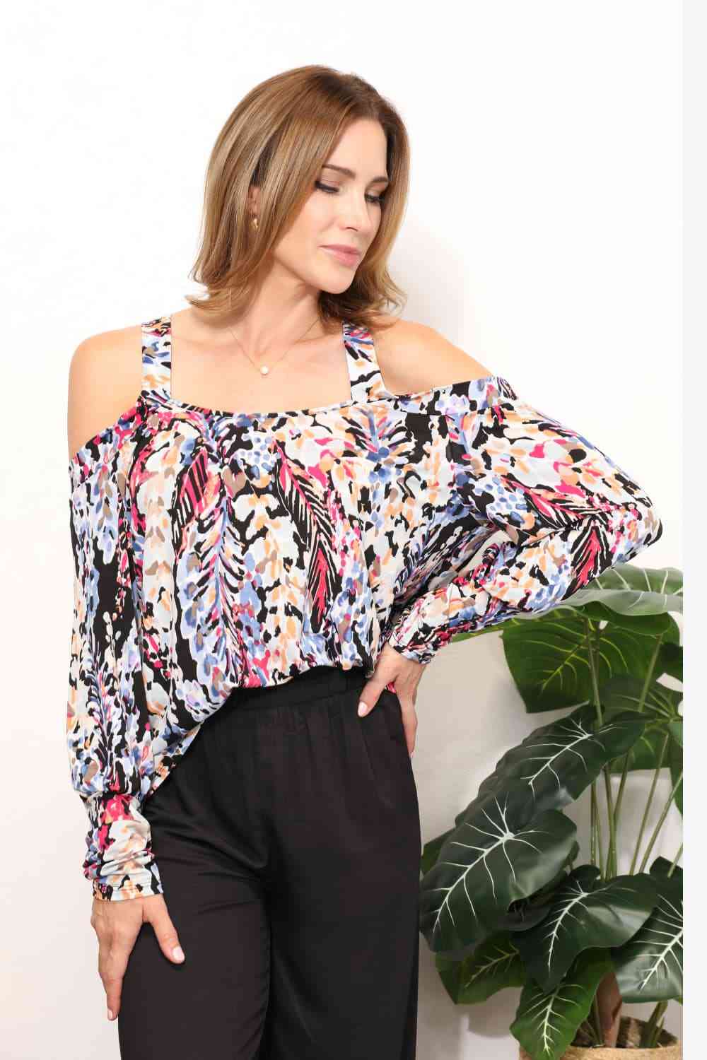 Sew In Love  Full Size High Neck Off Shoulder Criss Cross Top - AllIn Computer