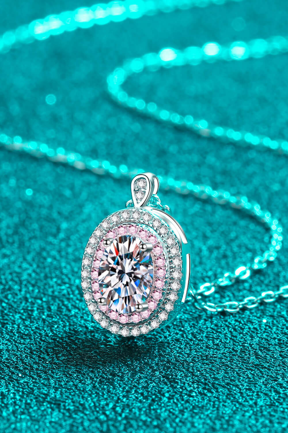 Adored 925 Sterling Silver Rhodium-Plated 1 Carat Moissanite Pendant Necklace - AllIn Computer