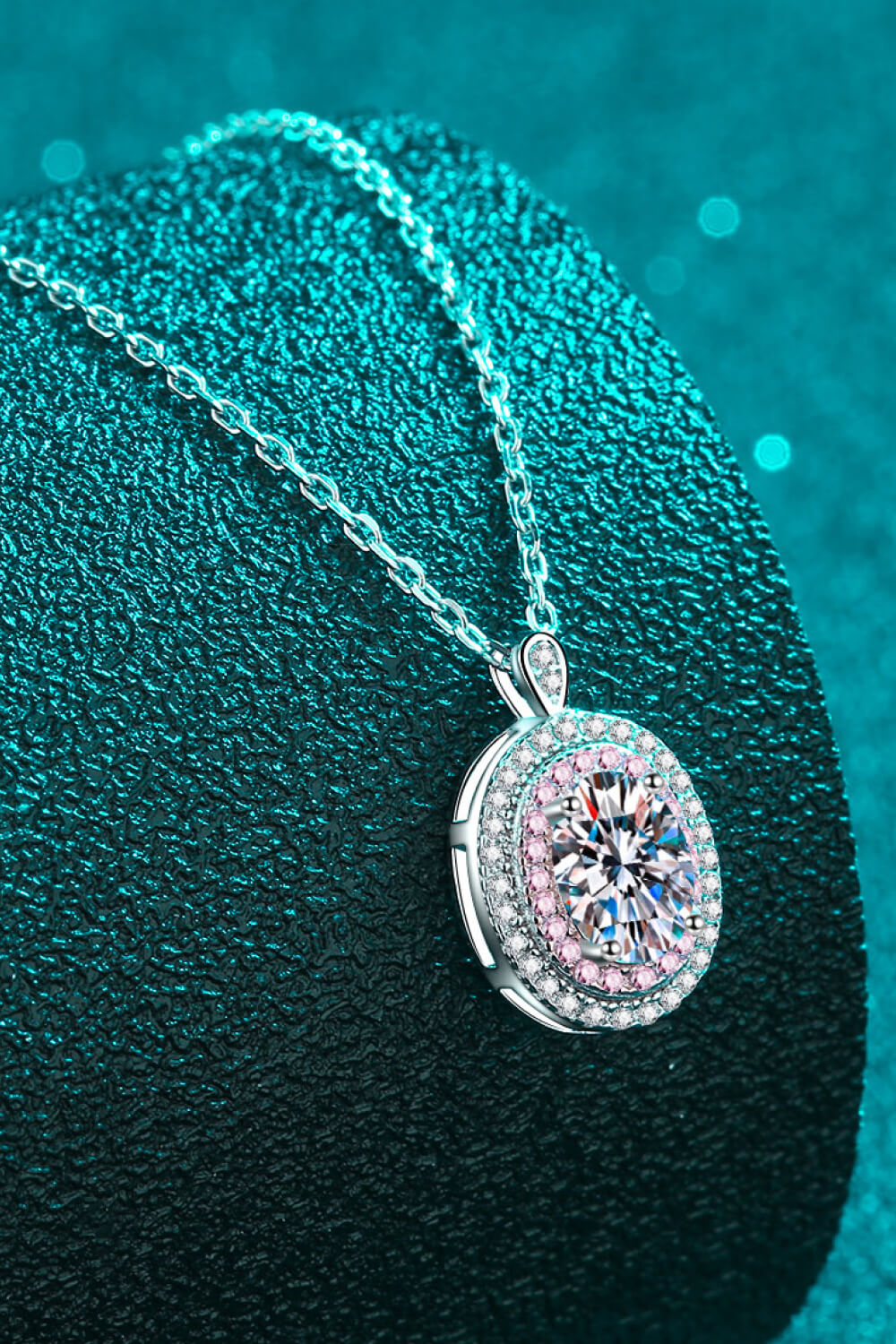 Adored 925 Sterling Silver Rhodium-Plated 1 Carat Moissanite Pendant Necklace - AllIn Computer