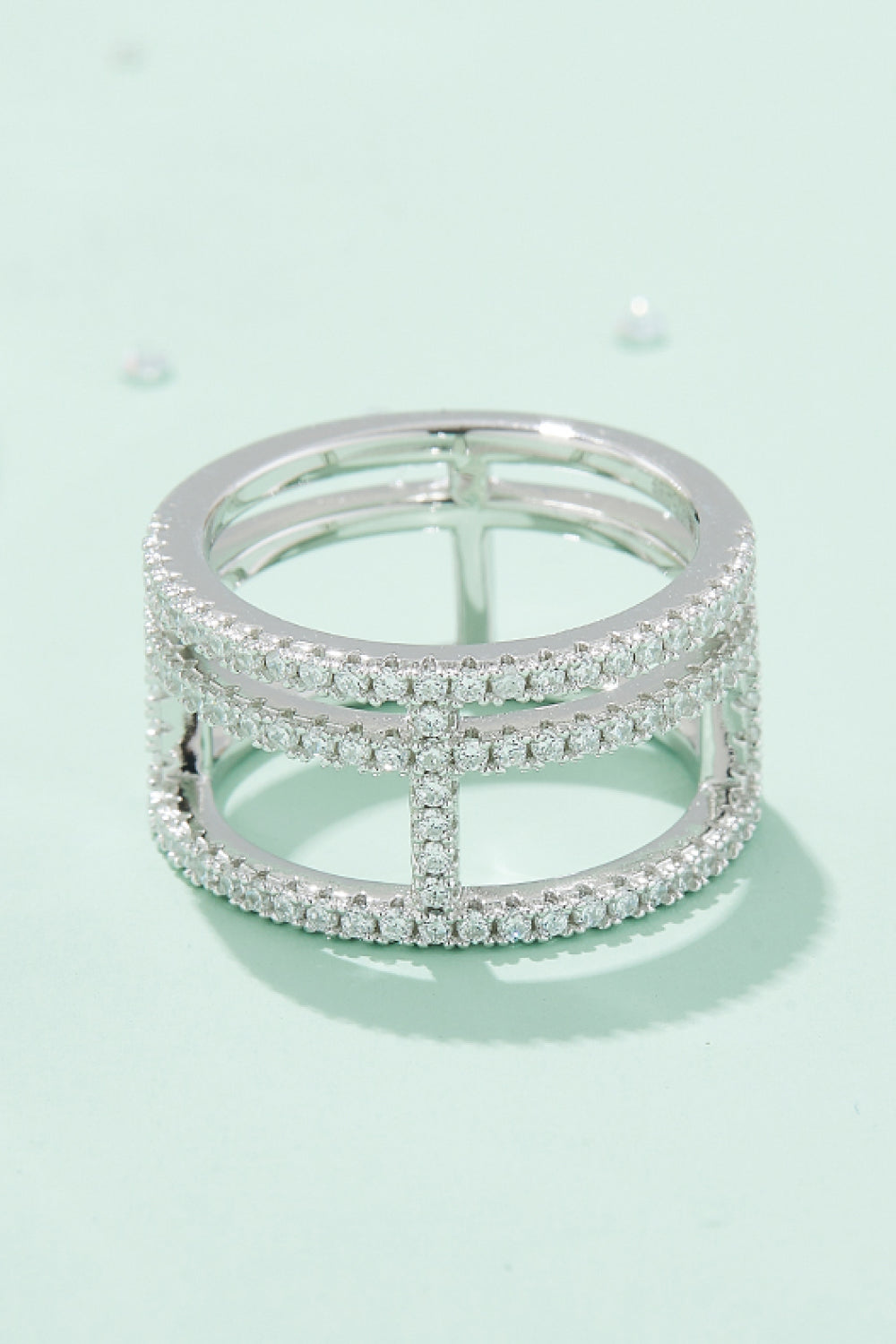 Adored Moissanite Cutout Wide Ring - AllIn Computer