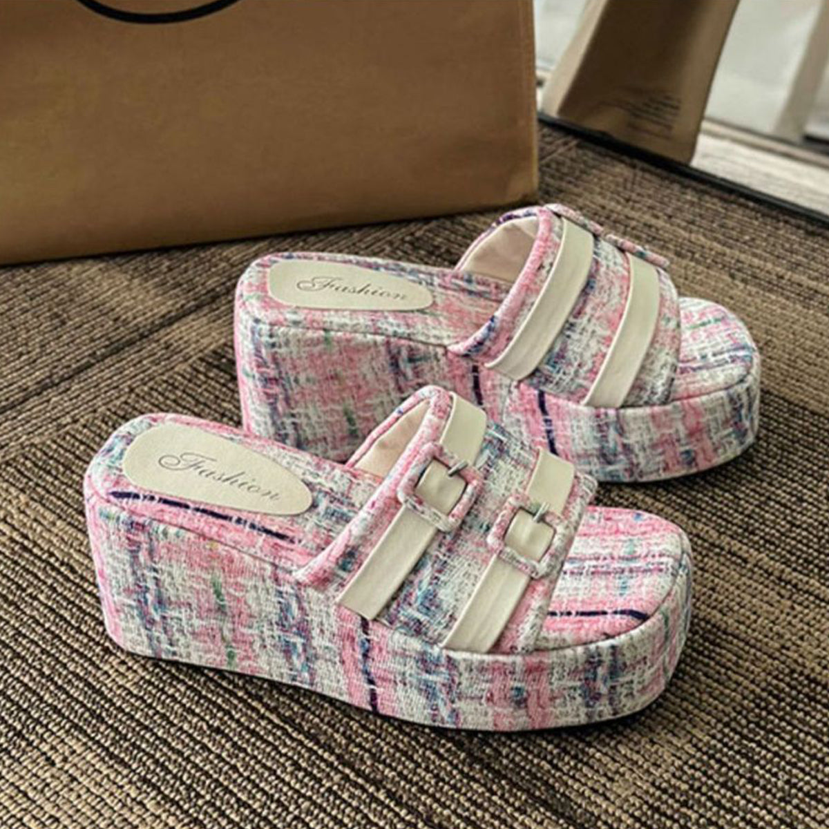 Open Toe Wedge Suede Sandals - AllIn Computer