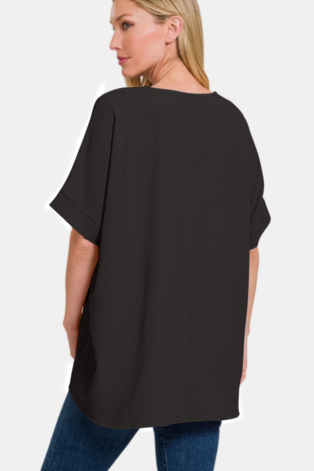 Zenana Full Size V-Neck Short Sleeve Top - AllIn Computer