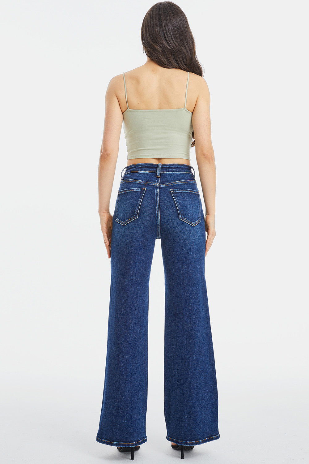 BAYEAS Full Size High Waist Cat's Whisker Wide Leg Jeans - AllIn Computer