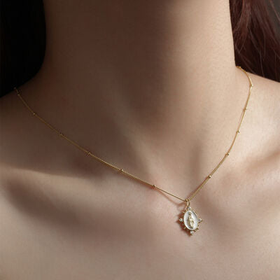 18K Gold-Plated Spring Ring Closure Pendant Necklace - AllIn Computer