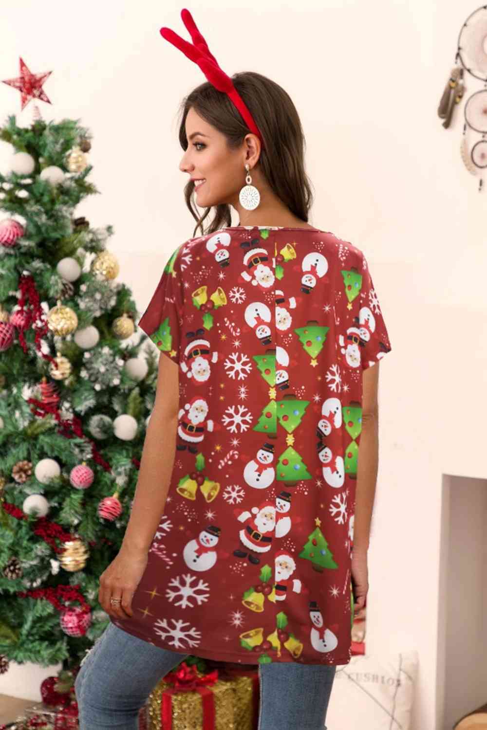 Christmas Round Neck Short Sleeve T-Shirt - AllIn Computer