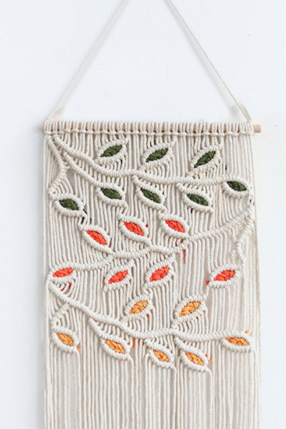 Contrast Leaf Fringe Macrame Hanging Wall Piece - AllIn Computer