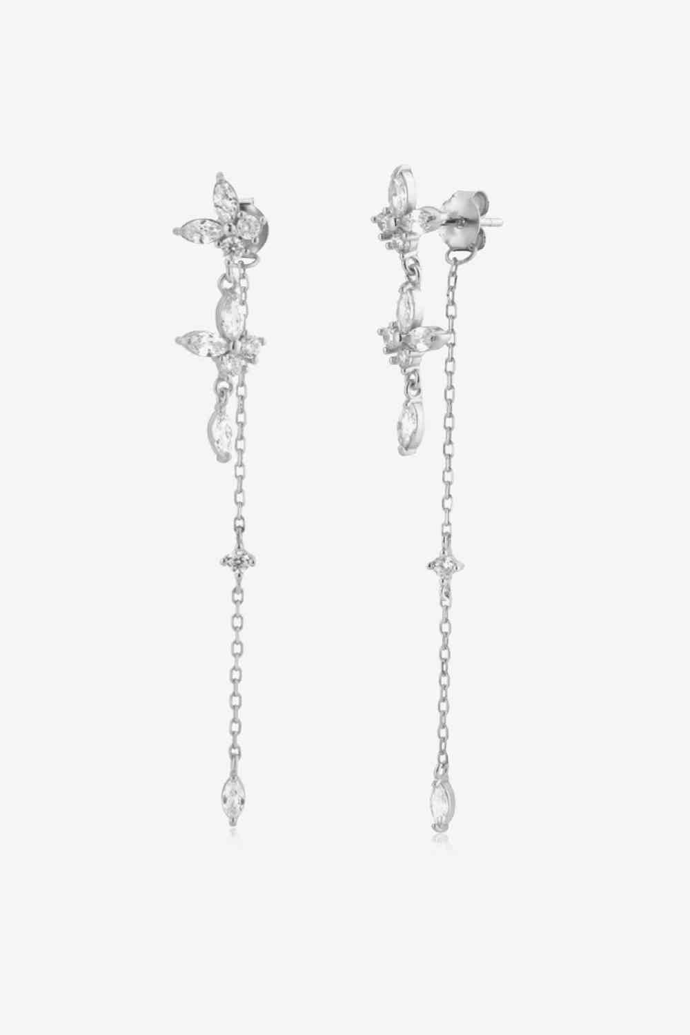 Inlaid Zircon 925 Sterling Silver Earrings - AllIn Computer