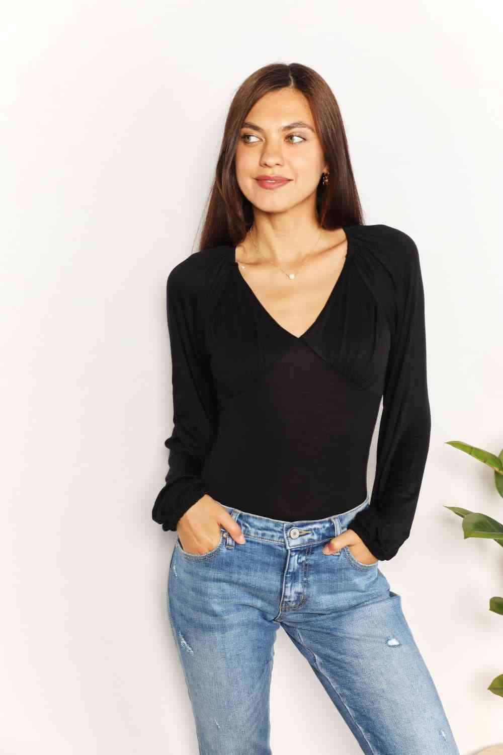 Culture Code Full Size V- Neck Bodysuit - AllIn Computer