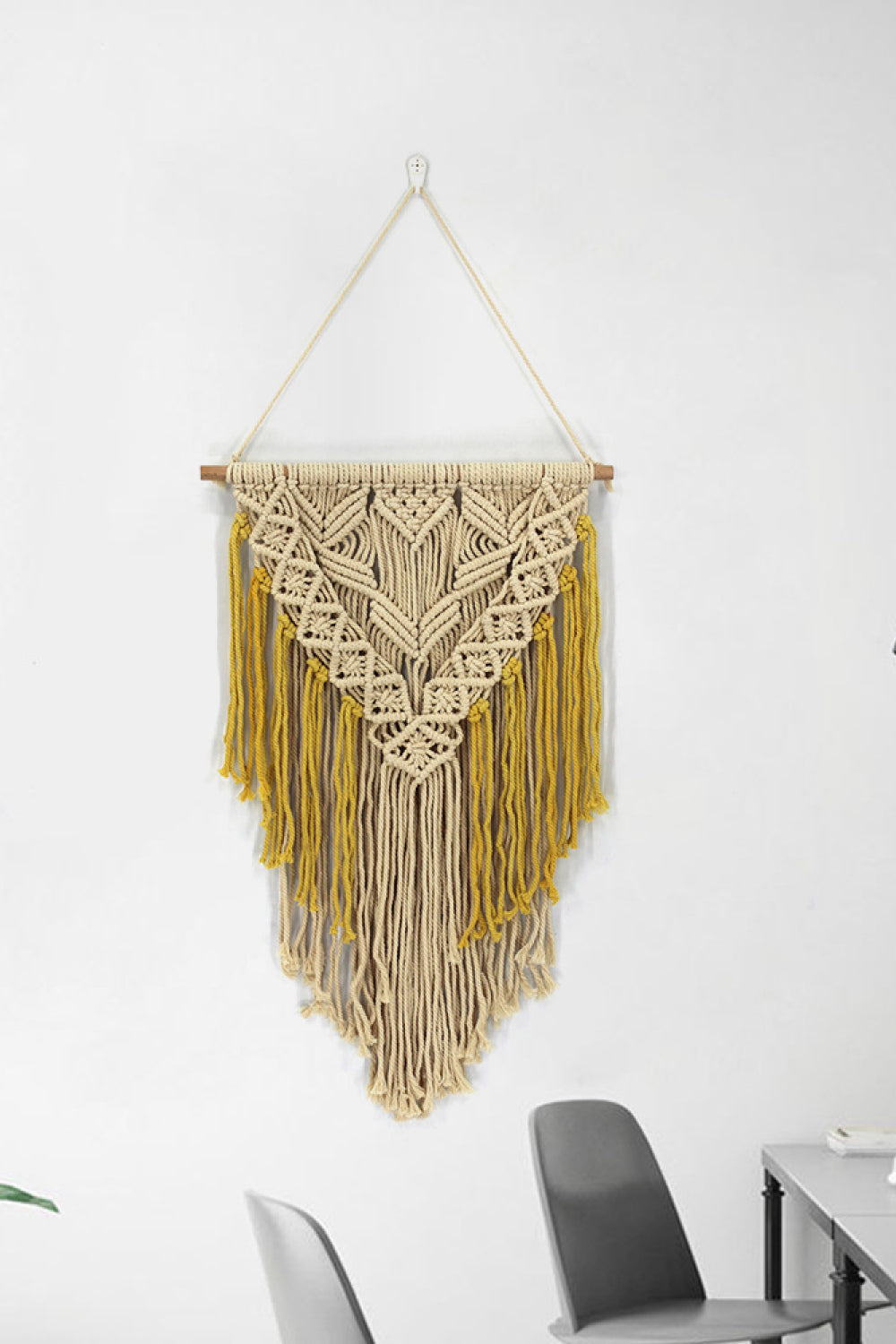 Contrast Fringe Macrame Hanging Wall Piece - AllIn Computer