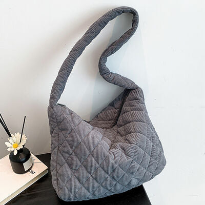 Corduroy Medium Shoulder Bag - AllIn Computer