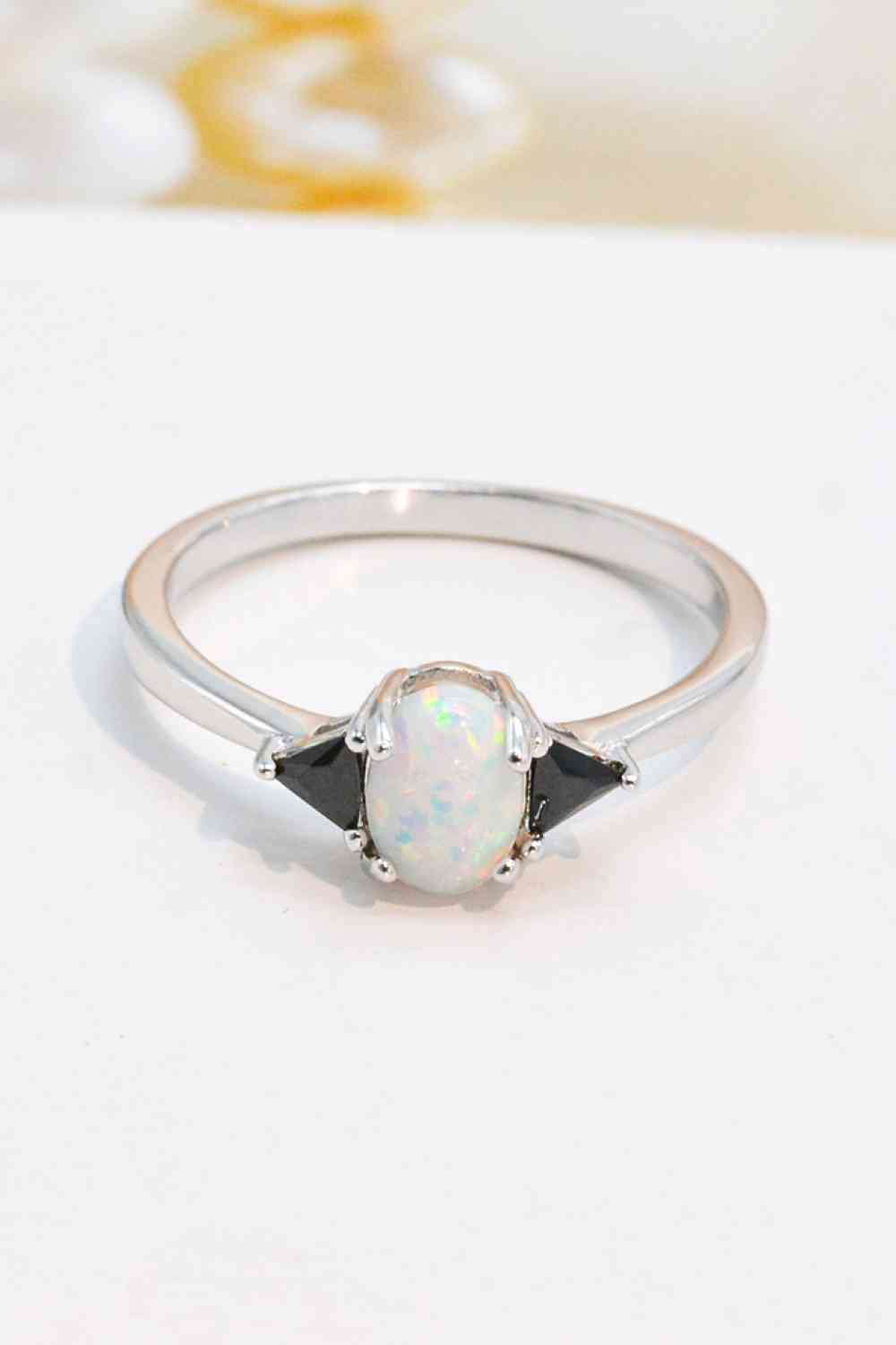 Contrast 925 Sterling Silver Opal Ring - AllIn Computer