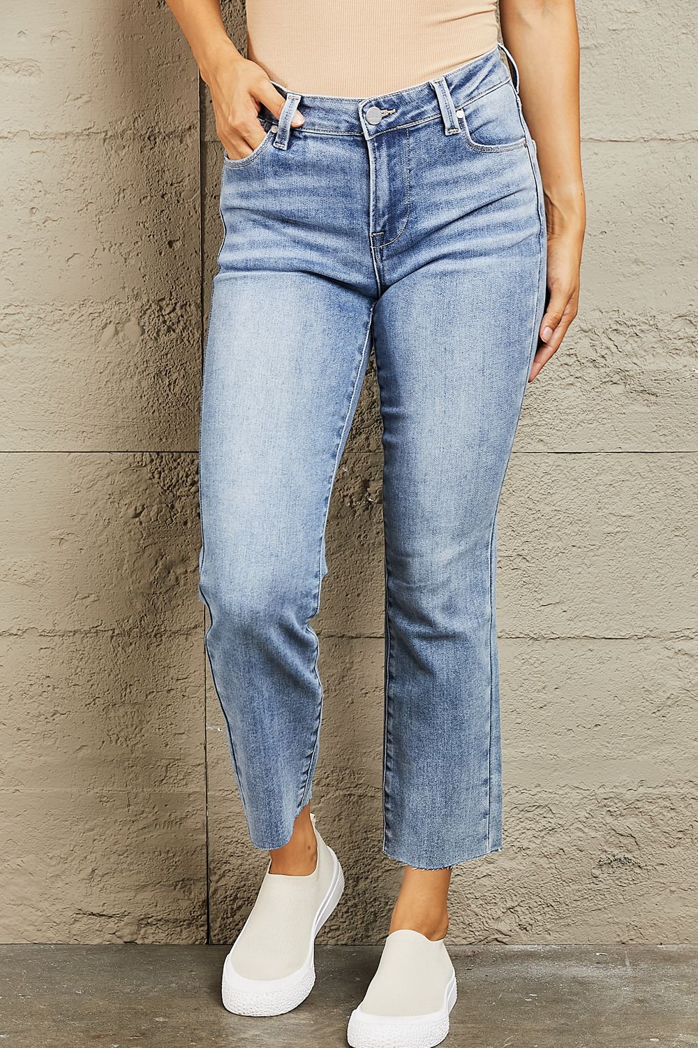 BAYEAS Mid Rise Cropped Slim Jeans - AllIn Computer