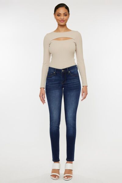 Kancan Mid Rise Gradient Skinny Jeans - AllIn Computer