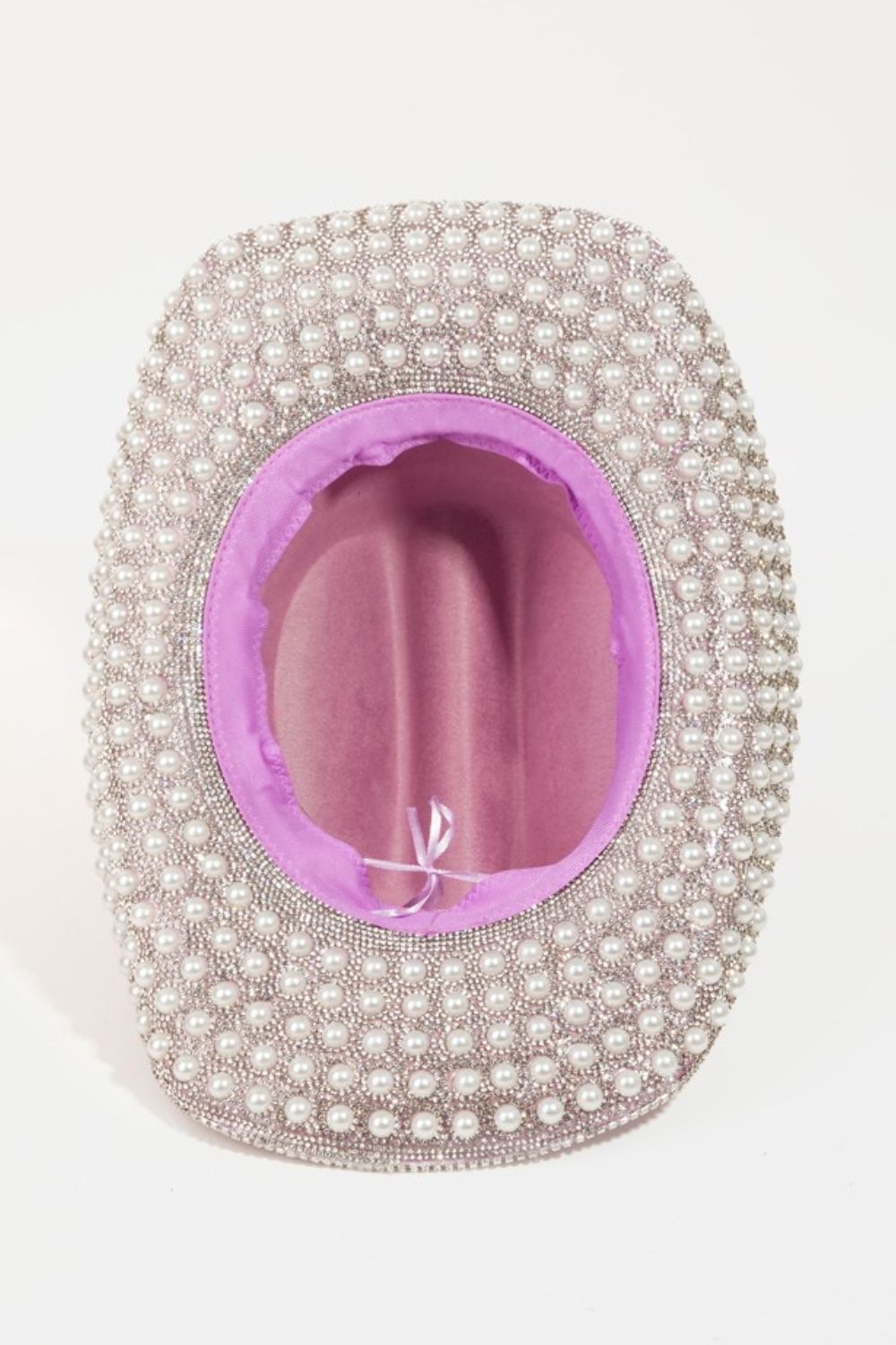 Fame Pave Rhinestone Pearl Trim Cowboy Hat - AllIn Computer