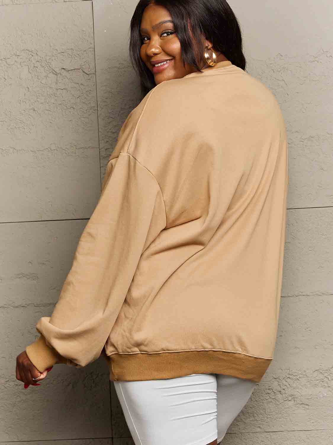Simply Love Full Size Dropped Shoulder Sweatshirt - AllIn Computer