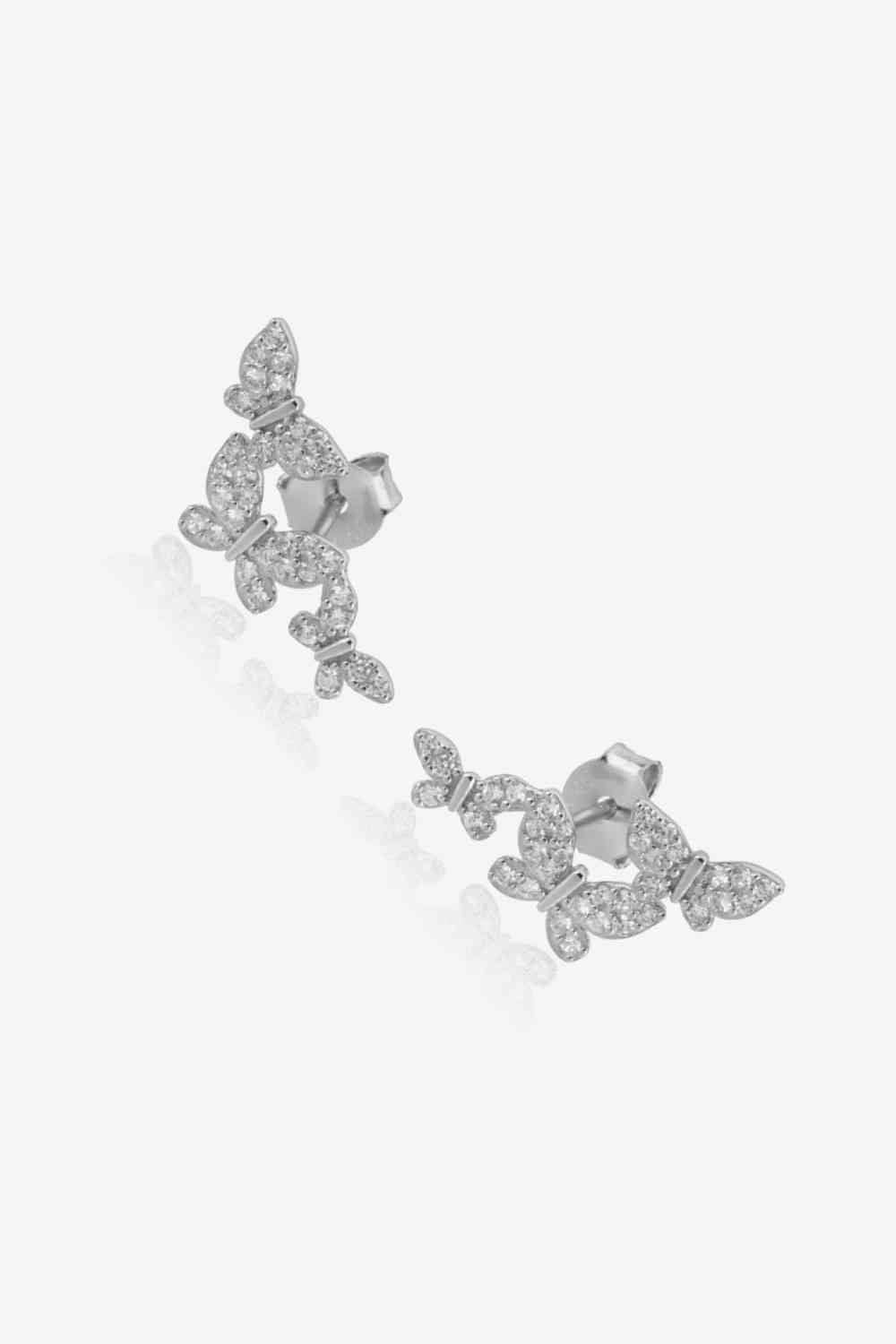 Zircon Butterfly 925 Sterling Silver Earrings - AllIn Computer