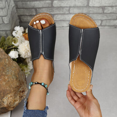 PU Leather Open Toe Sandals - AllIn Computer